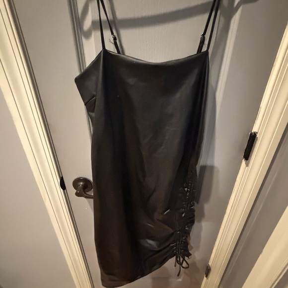 Elegant (Leather Like) Black Dress - Picture 1 of 3